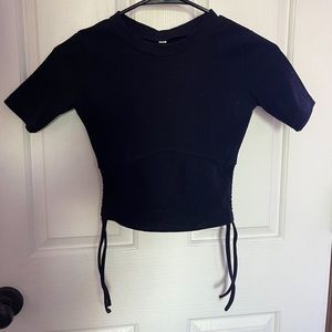 Drawstring Side Crop Top